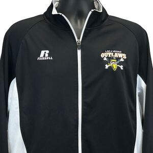 Las Vegas Outlaws Track Jacket AFL Arena Football League Russell Black L Large